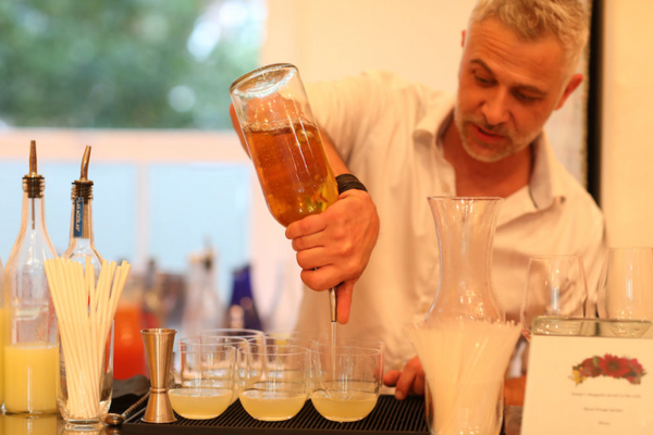 Cocktails in the showroom